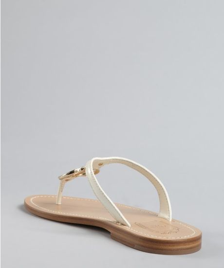 Ivory Flat Sandals Cd thong flat sandals in