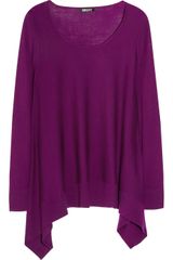 DKNY Draped Fine Knit Merino Wool Sweater