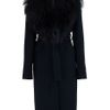 Elie Saab Fur Collar Coat in Black - Lyst