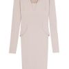 Elie Saab Crepe Short Dress in Beige (gold) - Lyst