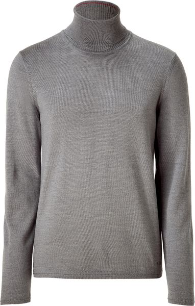 Hugo Medium Grey Sirolan Turtleneck in Gray for Men (grey) - Lyst