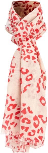 Lola Rose Leopard Heart Print Scarf in Beige (red) - Lyst