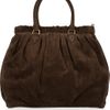 Miu Miu Crystal Chain Strap Suede Tote in Brown (chocolate) - Lyst