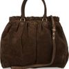 Miu Miu Crystal Chain Strap Suede Tote in Brown (chocolate) - Lyst