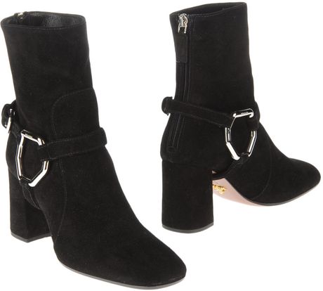 Prada Ankle Boots in Black - Lyst