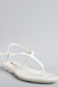 Prada White Patent Leather Thong Sandals - Lyst