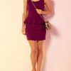 Therapy Bodycon Peplum Dress in Purple - Lyst