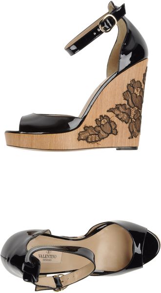 Valentino Wedge in Black - Lyst