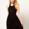 Asos Collection  Babydoll Dress with Skater Skirt in Black - Lyst