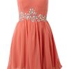 Ax Paris Ax Paris Sleeveless Jewel Chiffon Dress in Pink (coral) - Lyst