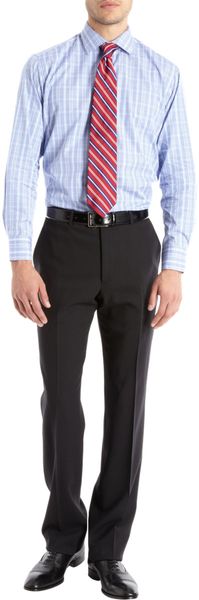 Barneys New York Trim Fit Plaid Dress Shirt - Lyst