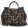 Dolce & Gabbana Miss Sicily Leather Lace Satchel in Black (nero) - Lyst