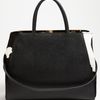 Fendi 2jours Calf Hair Leather Shopper in Black (black/ milk) - Lyst