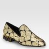 Giambattista Valli Metallic Brocade Stoneheel Smoking Slippers in Gold - Lyst