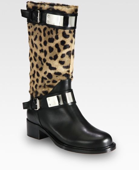 biker boots leopard