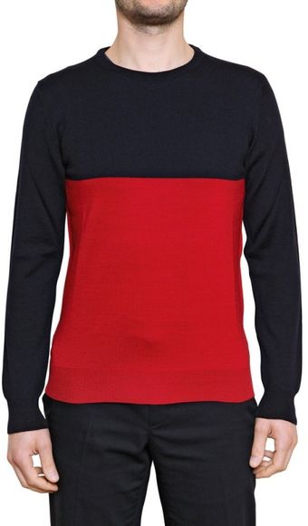 Laura G Two Tone Knitted Sweater - Lyst