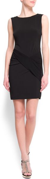 Mango Draped Cocktail Dress - Lyst