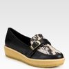 Stella Mccartney Faux Leather and Faux Python Wedges in Black - Lyst