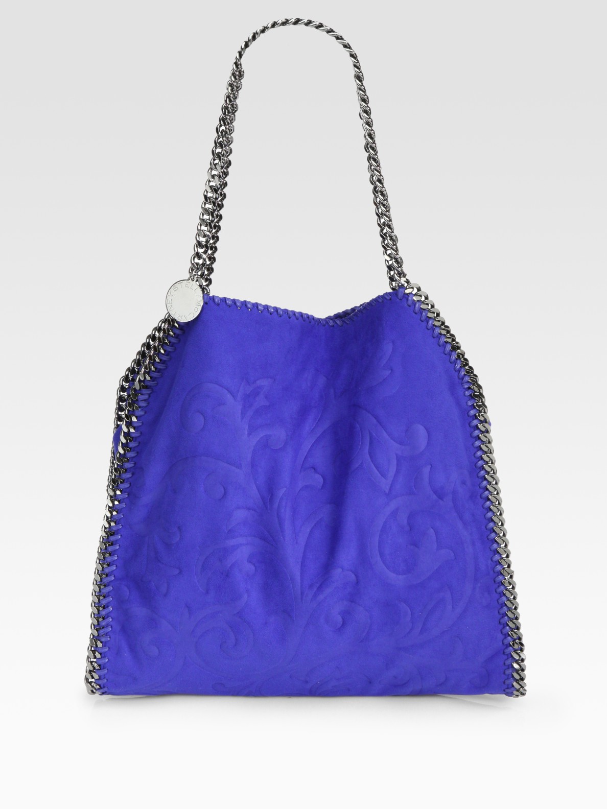 Stella Mccartney Falabella Small Embossed Tote Bag in Blue Lyst