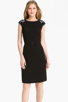 Tahari By Arthur S. Levine Embellished Cap Sleeve Sheath Dress - Lyst