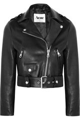 Acne Mape Cropped Leather Biker Jacket