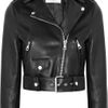 Acne Mape Cropped Leather Biker Jacket in Black - Lyst
