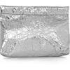 Acne Oxide Metallic Crinkledleather Pouch in Silver - Lyst