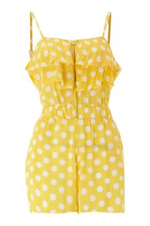 Ax Paris Ax Paris Polka Dot Playsuit - Lyst