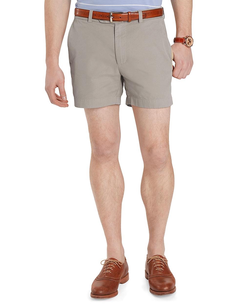 Brooks Brothers Garmentdyed Plainfront 5 Inch Twill Shorts in Gray for