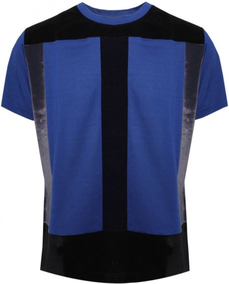 Christopher Kane Flock Panel T Shirt Blue in Blue for Men - Lyst