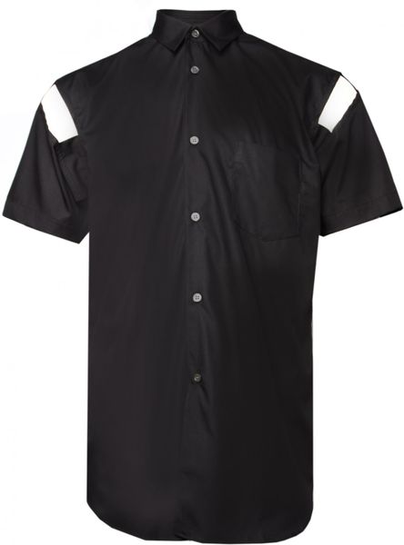 Comme Des Garçons Cut Out Shoulder Shirt Black in Black for Men - Lyst