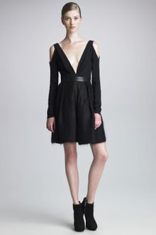 J. Mendel Longsleeve Plungingneckline Dress - Lyst