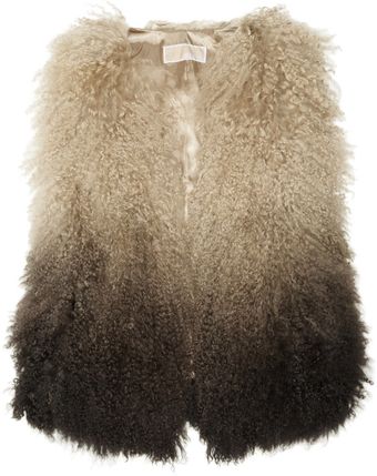 Michael by Michael Kors Dipdyed Shearling Gilet - Lyst