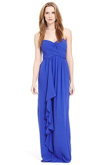 Nicole Miller Silk Chiffon Strapless Gown - Lyst