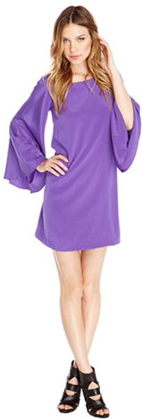 Nicole Miller Bell Sleeve Dress in Purple (violet) - Lyst