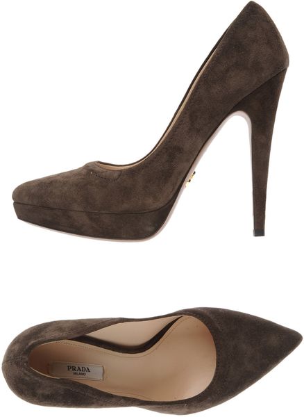 Prada Platform Pumps in Brown - Lyst