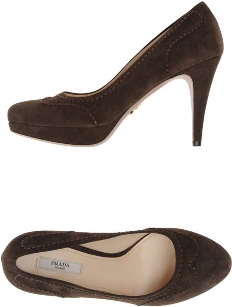 Prada Platform Pumps in Brown - Lyst