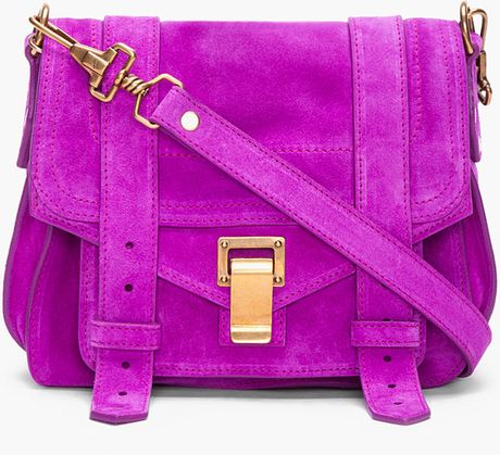 Proenza Schouler Ps1 Purple Suede Pouch Bag in Purple - Lyst