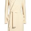 Roland Mouret Textured Wool and Silk Coat in Beige (cream) - Lyst