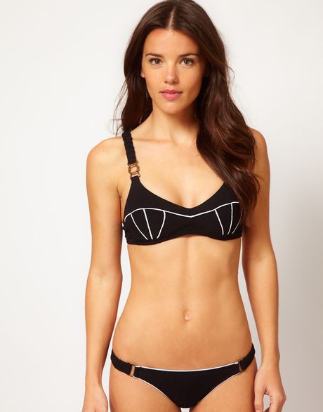 Seventh Wonderland Arabella Buckle Bikini in Black (blackwithwhite) - Lyst