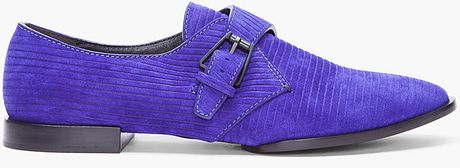 Alexander Wang Indigo Suede Monk Buckle Shoes in Blue (indigo) - Lyst
