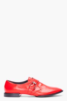 Alexander Wang Red Monk Strap Buckled Flats - Lyst