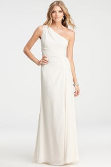 Ann Taylor Silk Crepe One Shoulder Gown - Lyst