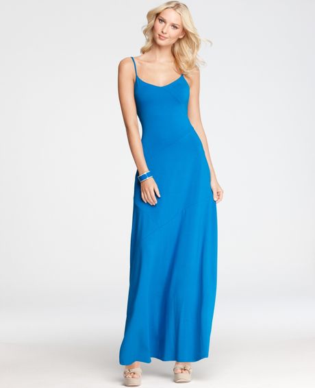 Ann Taylor Spaghetti Strap Maxi Dress in Blue (ocean dive) Ann Taylor Spaghetti Strap Maxi Dress in Blue (ocean dive)
