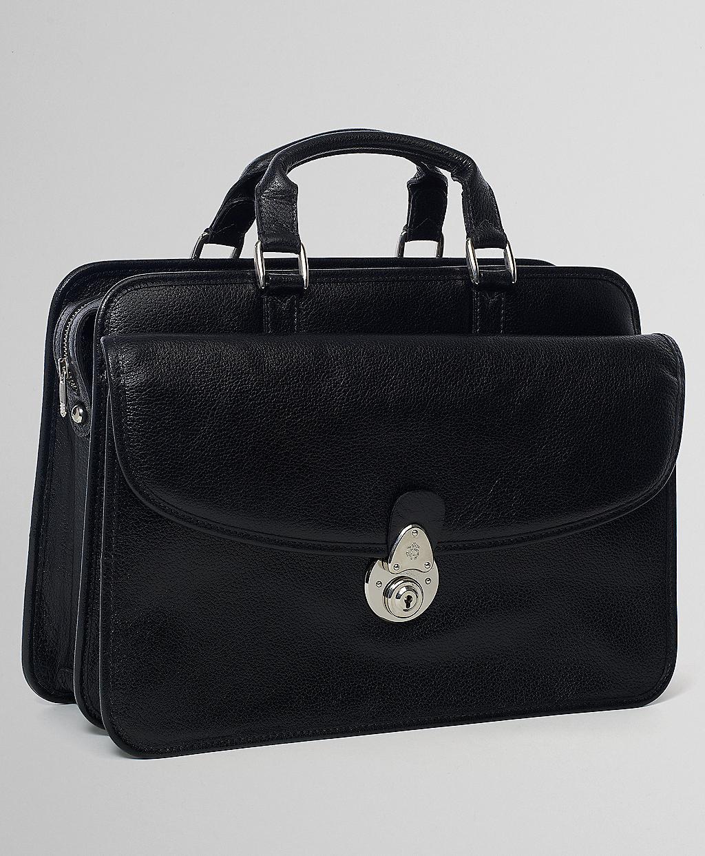 Brooks Brothers Buffalo Zipper Briefcase in Black for Men Lyst