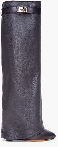 Givenchy Black Leather Shark Tooth Boots - Lyst