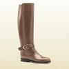 Gucci Stirrup Flat Boot with Spur Detail in Brown (fango) - Lyst