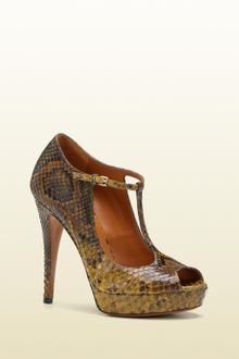 Gucci Betty Tstrap Opentoe High Heel Platform Pump - Lyst