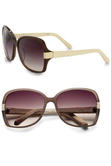 Linda Farrow Luxe Snakeskin Accented Square Plastic Sunglasses - Lyst