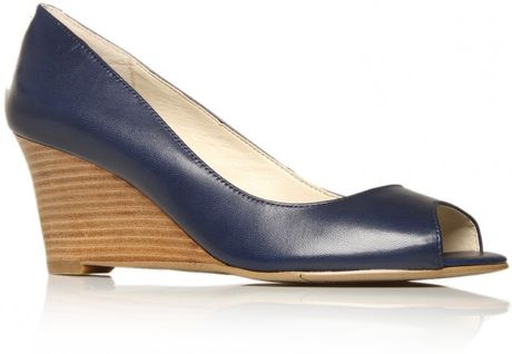 Nine West Powersurge Wedge Shoes in Blue (navyleather) | Lyst